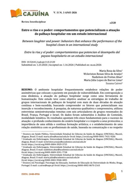 Entre o riso e o poder: comportamentos que potencializam a atuação do palhaço hospitalar em um estudo internacional